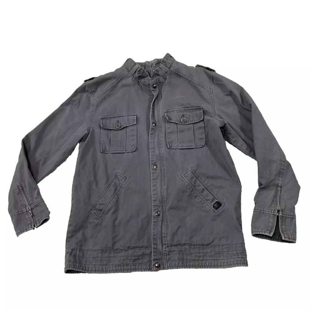IMPERIAL MOTION Bomber Jacket Mens L Twill Gray Grandpa Herrington WorkWear Bike